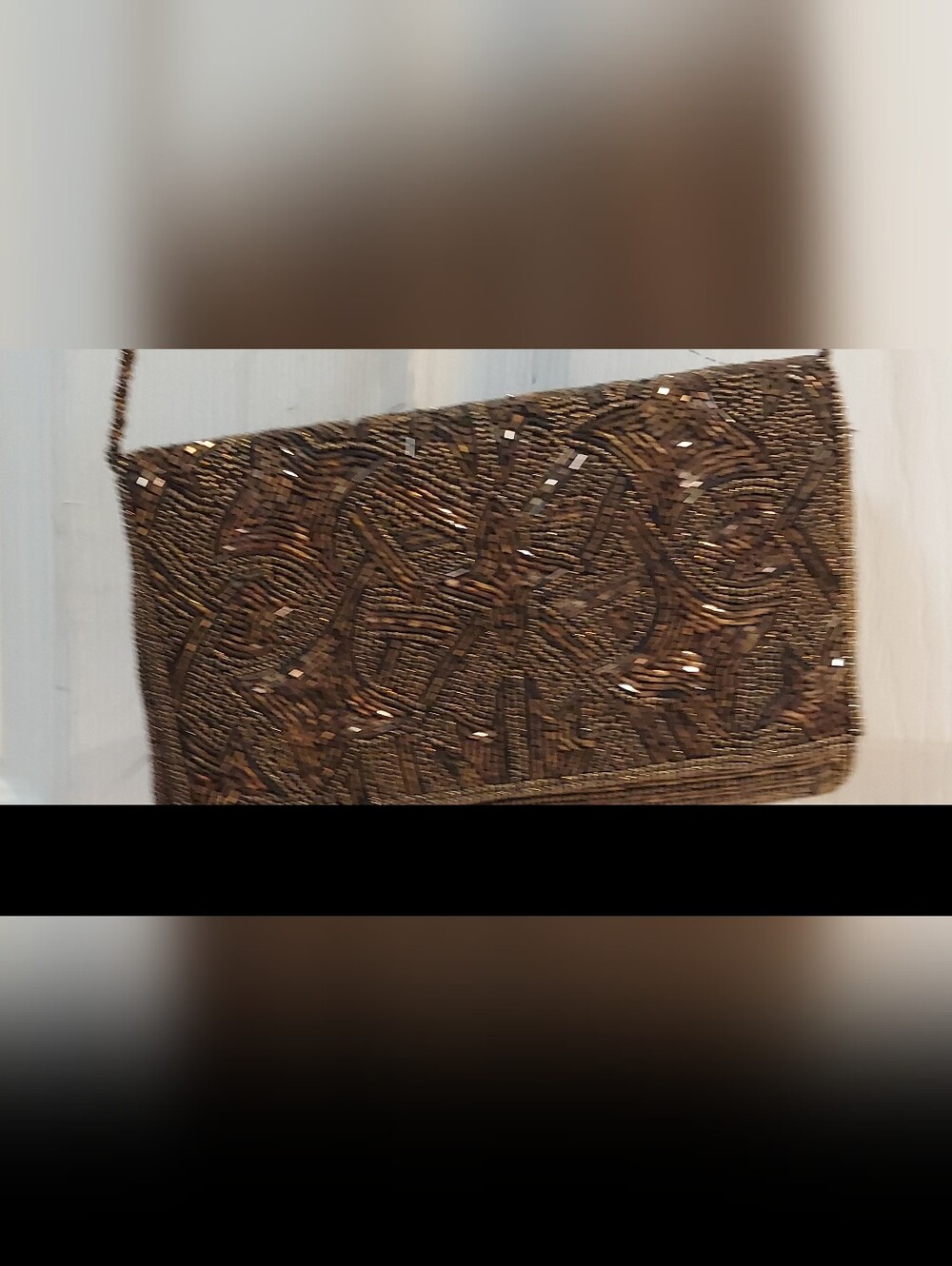 Vintage Bronze Evening Beaded Clutch